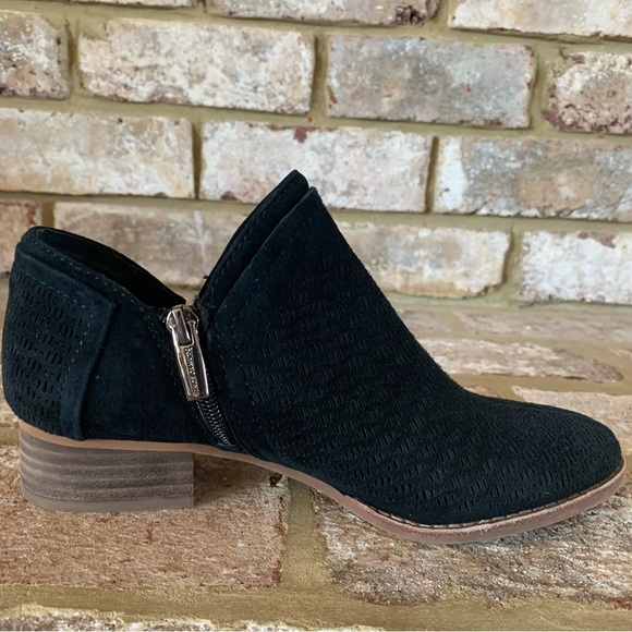Vince Camuto. | Perforated Black Ankle Booties - Picture 11 of 12